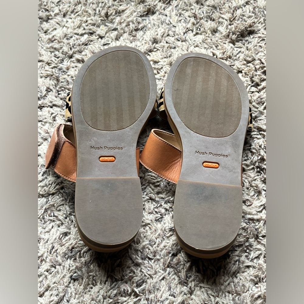 Hush Puppies Women’s Lilly 2 Band Slides USA Size 7 Wide Leopard Hook/Loop EUC - Picture 9 of 9